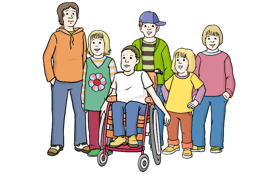 Kinder (Quelle:Lebenshilfe für Menschen mit geistiger Behinderung Bremen e.V., Illustrator Stefan Albers, Atelier Fleetinsel, 2013) Kinder (Quelle:Lebenshilfe für Menschen mit geistiger Behinderung Bremen e.V., Illustrator Stefan Albers, Atelier Fleetinsel, 2013)