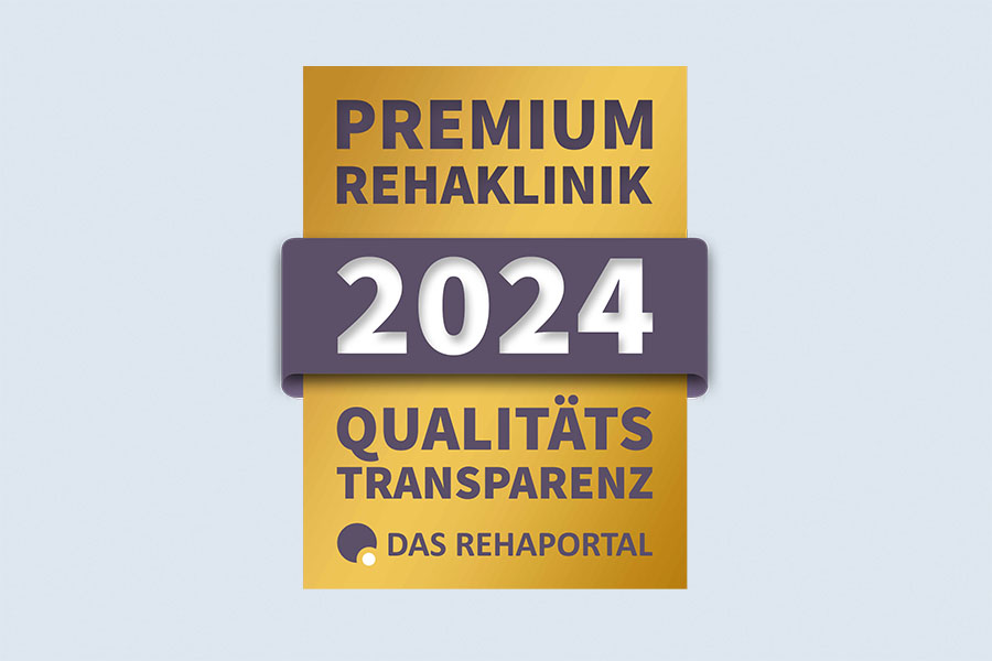Ein Bild des des Premium-Rehaklinik-Siegels. Ein Bild des des Premium-Rehaklinik-Siegels.